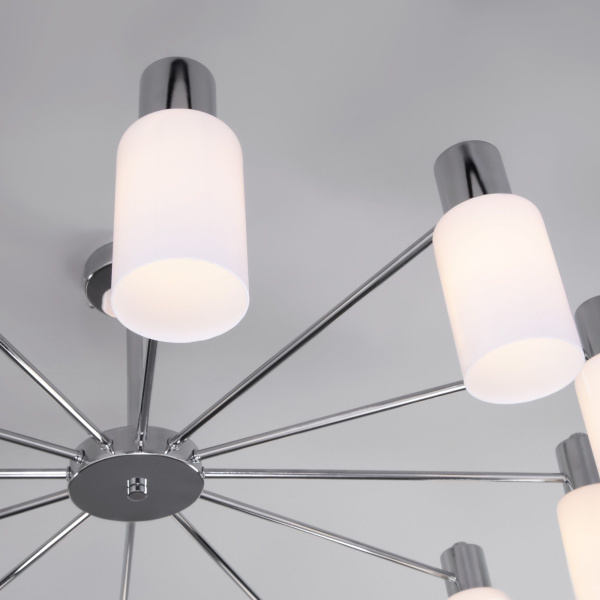 Потолочная люстра со стеклянными плафонами 12*E14 60Вт хром IP20 Vegga (70160/12 хром) Eurosvet