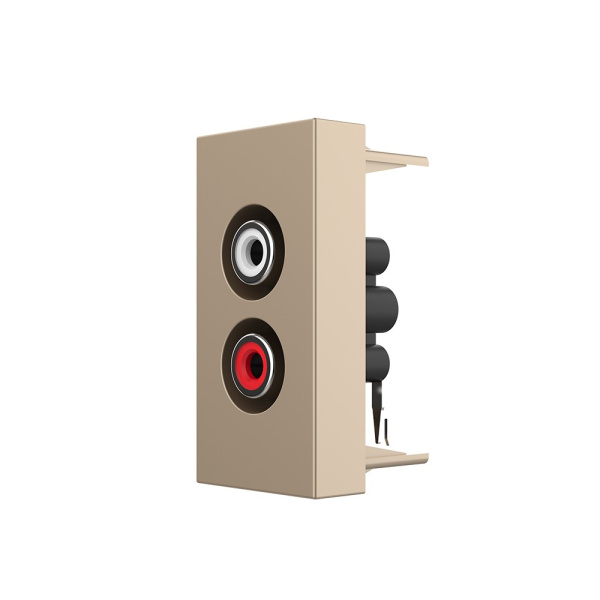 Розетка мультимедийная AUDIO RCA золотая (механизм) Livolo