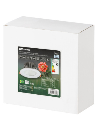 Светильник встраиваемый "Даунлайт" LED DCL-01-030 30 Вт, 4000 К, 80 Ra, IP20, прозрачный расс., TDM