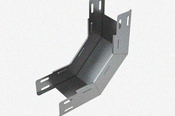 Лоток замковый глухой КПЗГ 200х100-90 УТ1,5 для поворота трассы вверх на 90, оцинкованный лист S1,0