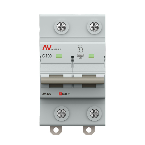 Выключатель автоматический ВА МОД AV-125 2П 100A C 10кА AVERES EKF