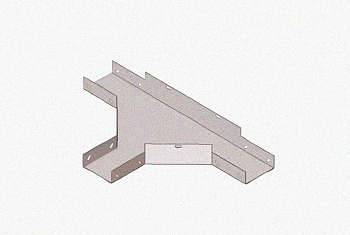 Лоток тройниковый замковый глухой ОТЗГ 200х50 УТ1,5, оцинкованный лист S1,0