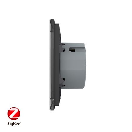 Сенсорный выключатель ZigBee (Wi-Fi) 2 клавиши 1 пост Черный Livolo