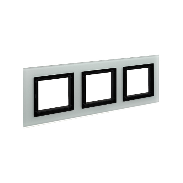 Рамка из натурального стекла,"Avanti", светло-серая, 3 поста (6 мод.) DKC