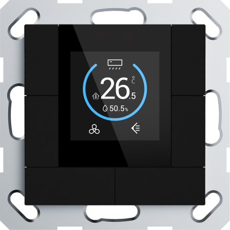 Donel Многофункциональный термостат KNX, 55 мм ЖК-экран, встроенный датчик температуры, 2 входных интерфейса. Функция термостата: HVAC, кондиционер, п
