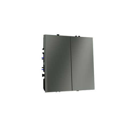 Выключатель с самовозвратом встраиваемый Voltum S70 двухклавишный 10А, (титан)