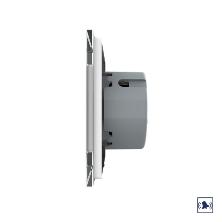 Сенсорный дверной звонок Quadro 1 клавиша 1 модуль Белый Livolo