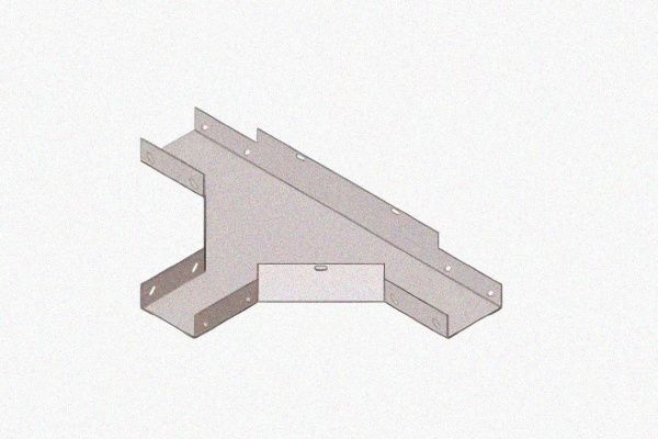 Лоток тройниковый замковый глухой ОТЗГ 400х65 УХЛ1, оцинкованный лист S1,0