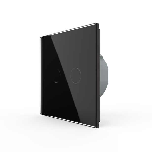 Сенсорный выключатель 2 клавиши 1 пост Черный Livolo