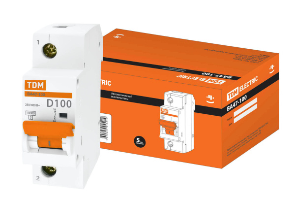 Выключатель автоматический ВА МОД ВА47-100 1П 100А 10кА D TDM