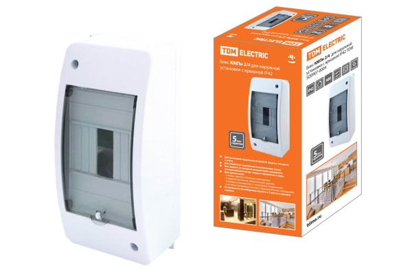 Бокс КМПн 2/4 для наруж. уст. с крышкой IP42 TDM