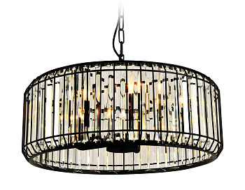 Подвесная люстра с хрусталем TR5815 BK/CL черный/прозрачный E14/5 max 40W D500*650 Ambrella Light