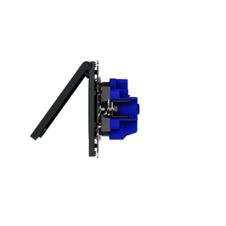 Розетка встраиваемая Voltum S70 с заземлением, защитными шторками и крышкой 16А, (графит)