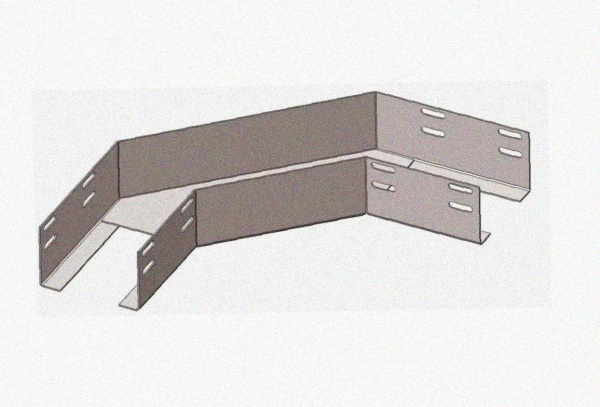 Лоток угловой глухой КГГ 100х80-90 УХЛ1 поворот на 90, горячее цинкование, S1,0