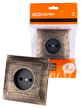 Розетка 2П 10А 250В старинная бронза "Лама" TDM