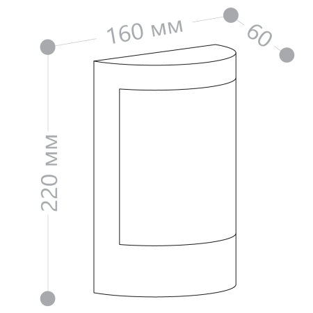 Светильник садово-парковый Feron DH018, на стену,E27 230V, серый