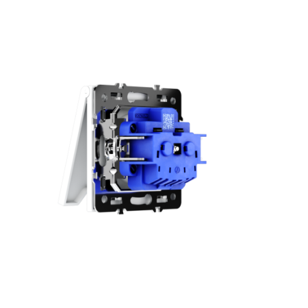 Розетка встраиваемая Voltum S70 с заземлением, защитными шторками и крышкой 16А, (белый матовый)