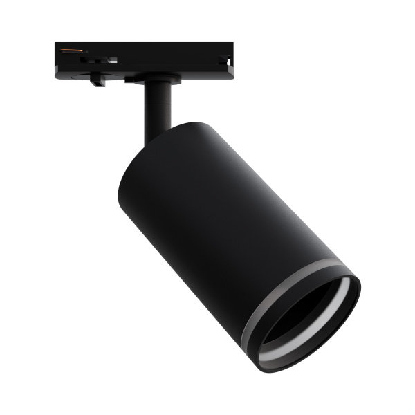 16-78 Светильник трековый, однофазный, под лампу, 230В/50Гц, GU10, max 35Вт, IP20, Φ55х100х152мм, черный, алюминий, с адаптером, лампа в ко... APEYRON