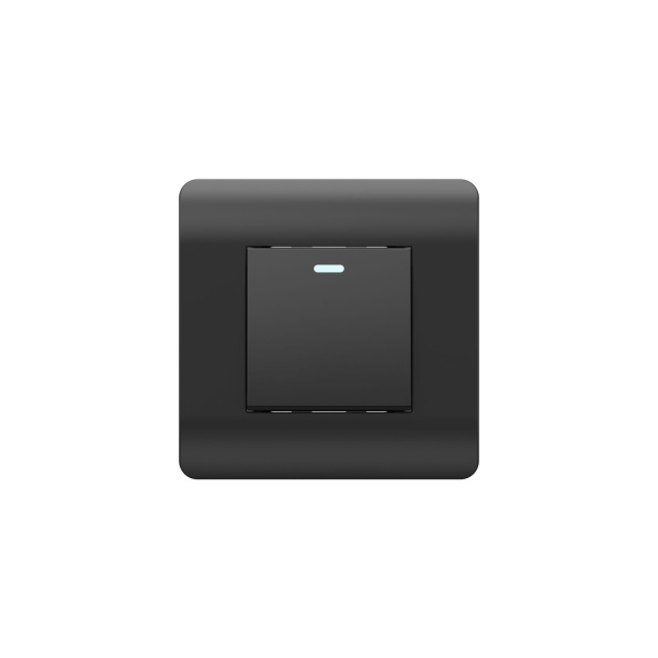 Переключатель перекрестный 1-клавишный с подсветкой, 10А, черный NEW3-E CHINT