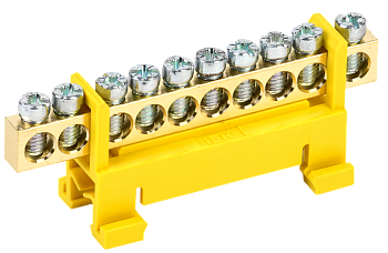 Шина PE "земля" на DIN-изоляторе типа "Стойка" ШНИ-6х9-10-С-Ж IEK