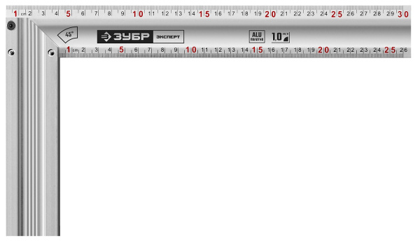 ЭКСПЕРТ 300 мм жесткий столярный угольник с усиленным алюминиевым полотном ЗУБР