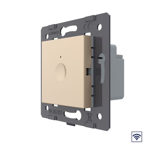 Одноклавишный сенсорный выключатель Module с радиоупр., цвет золотой (механизм) Livolo