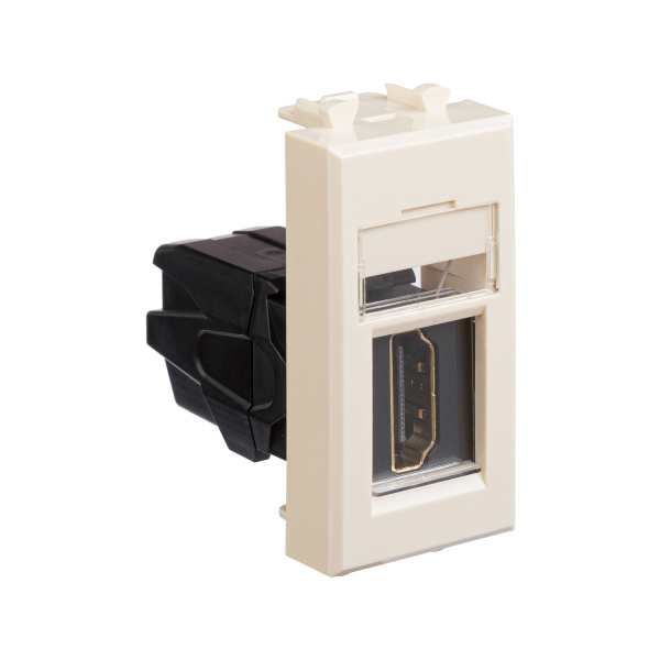 HDMI розетка модульная, тип А-А, "Avanti", "Ванильная дымка", 1 модуль DKC