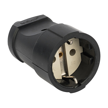 Гнездо штепсельное с/з черн, ПВХ 16A 250B PROxima EKF