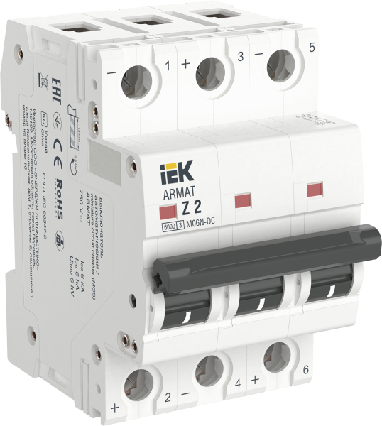 Выключатель автоматический ВА МОД M06N-DC 3П Z 2А ARMAT IEK