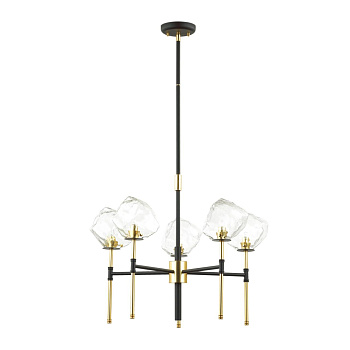 Люстра G9 5*40W STONO черный/золотой/прозрачный ODEON LIGHT