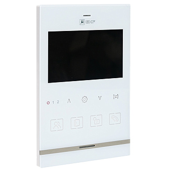 Видеодомофон IPV-01 бел, 4''TFT 4пр, 2 канала IP20 EKF