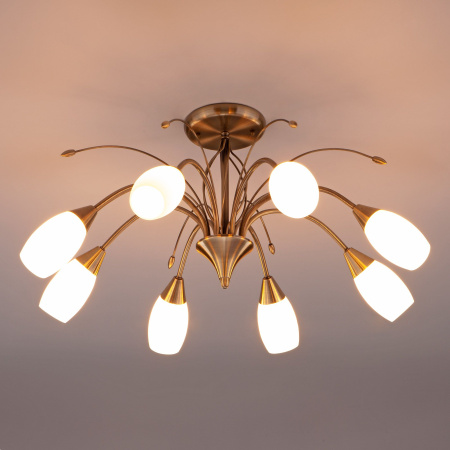 Потолочная люстра 8*E14 40Вт античная бронза IP20 Ginevra (30280/8 античная бронза) Eurosvet