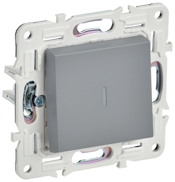 SKANDY Выключатель 1-клавишный проходной с индикацией 10А SK-V08Gr серый IEK