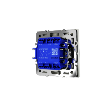 Проходной переключатель встраиваемый Voltum S70 двухклавишный 10А, (сталь)