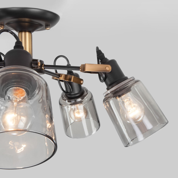 Потолочная люстра с плафонами 5*E27 60Вт античная бронза, черный IP20 Astor (70111/5 черный) Eurosvet