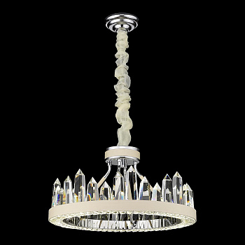 Люстра подвесная Молочный, Хром/Прозрачный LED 1*72Вт 4000К WE456.06.103 WERTMARK