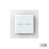 Сенсорный проходной радиоуправляемый выключатель Quadro 2 клавиши 1 пост Белый Livolo