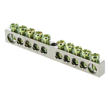 Шина PEN "ноль-земля" (6x9мм) 10 отв, цинк крепеж по центру PROxima EKF