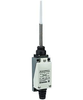 Выключатель путевой ВП 25-2107М-65 У2, рычаг пружинный с пластиковым наконечником, 1з+1р, безинерционный, 21х56 мм, 3А, IP65 Электротехник