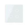 Панель для сенсорного выключателя UK стандарт, 4 клавиши, цвет белый, стекло Livolo
