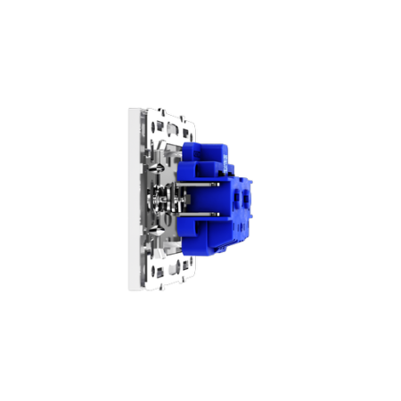 Розетка встраиваемая Voltum S70 с заземлением и защитными шторками, 16А, (белый глянцевый)