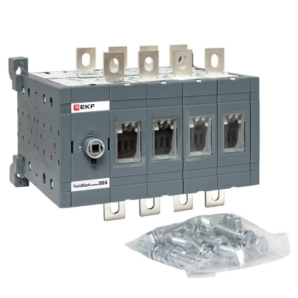 Рубильник 200A 4П реверсивный без рукоятки управления TwinBlock EKF