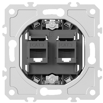 Donel механизм розетки RJ11 + RJ11 (двойная) cat.3/ClassE-4/4, серия DB