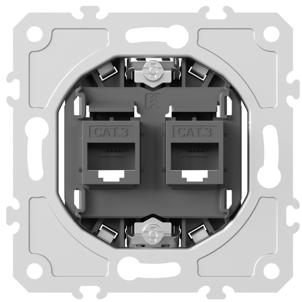 Donel механизм розетки RJ11 + RJ11 (двойная) cat.3/ClassE-4/4, серия DB