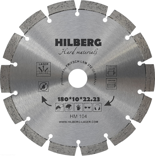 Диск алмазный отрезной 180*22,23 Hard Materials Лазер HM104 Hilberg