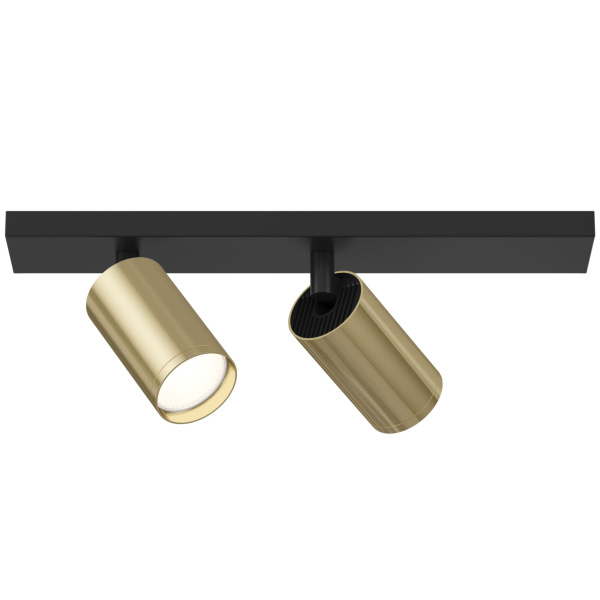 Потолочный светильник 2*GU10 10Вт Черный с Золотом IP20 FOCUS S C051CL-02BG Technical