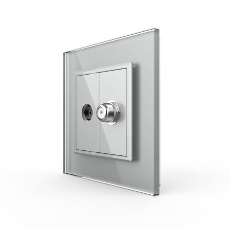 Розетка ТВ/Спутниковая SAT Серая Livolo