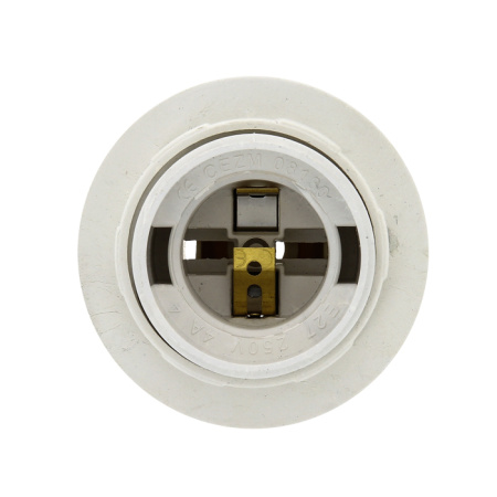 Патрон Е27 пластиковый с кольцом термостойкий пластик бел, PROxima EKF