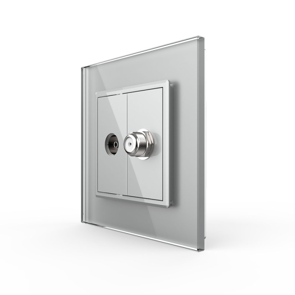 Розетка ТВ/Спутниковая SAT Серая Livolo