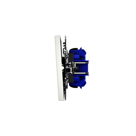 Выключатель встраиваемый Voltum S70 одноклавишный с подсветкой 10А, (сталь)